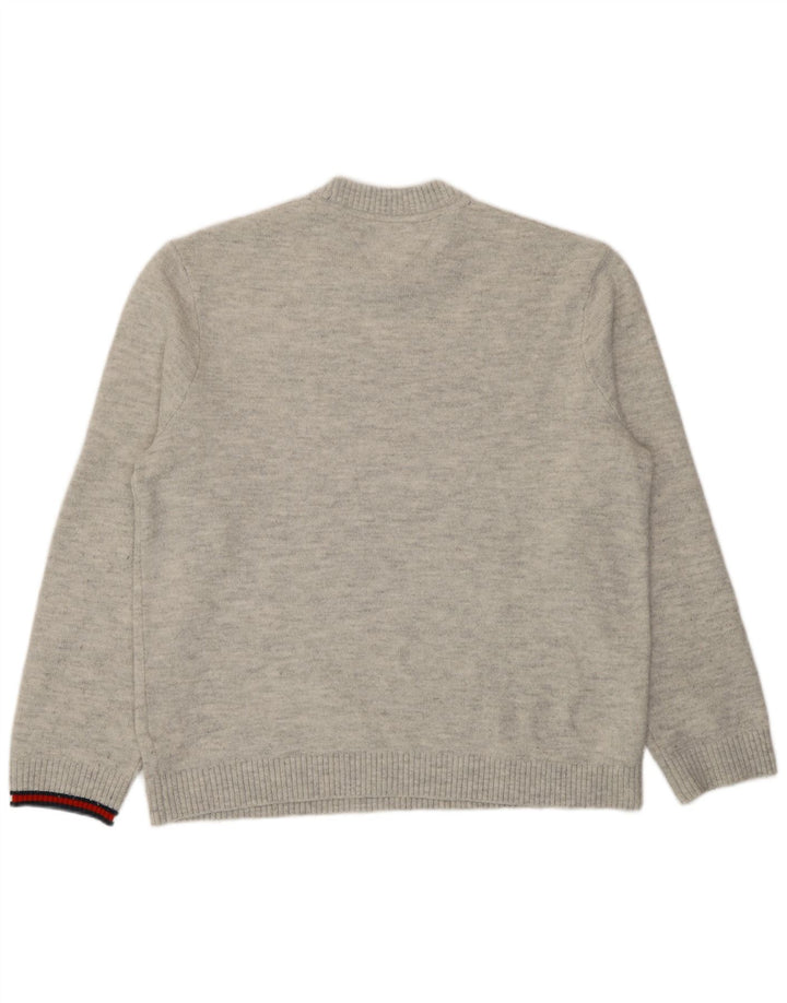 Maglione maglione girocollo da uomo Tommy Hilfiger grande acrilico chiazzato grigio