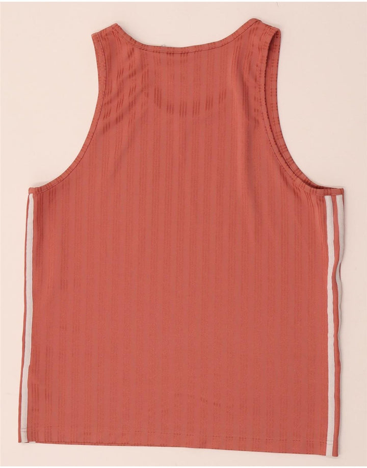 Canotta Adidas da uomo in poliestere a righe arancioni medie