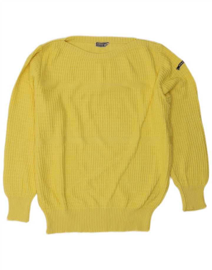Maglione maglione con scollo a barca da donna Ouragan UK 14 grande giallo