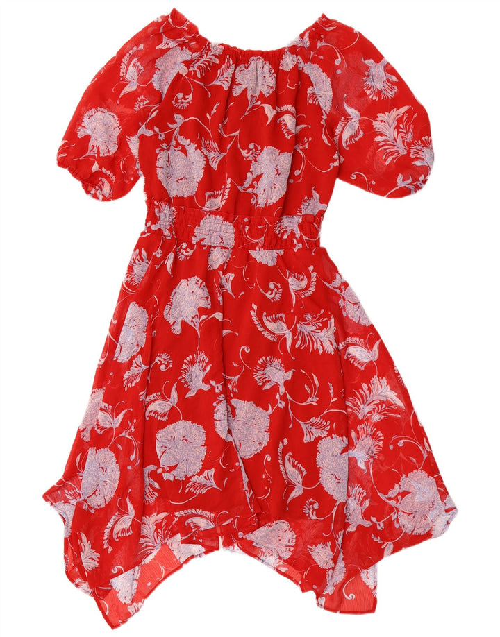 Abito asimmetrico da donna Tommy Hilfiger US 8 rosso medio floreale