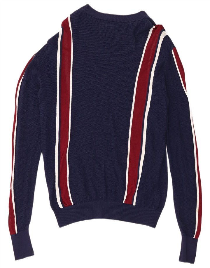 Maglione maglione girocollo da uomo Reiss a righe blu navy medio