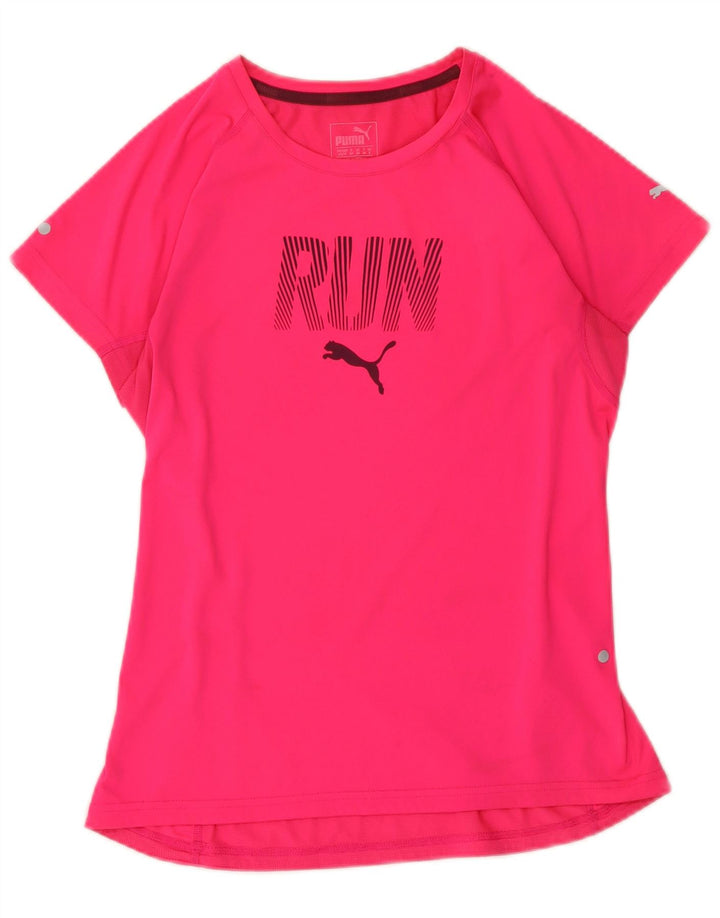 PUMA Womens Graphic T-Shirt Top UK 8 Small Pink Polyester