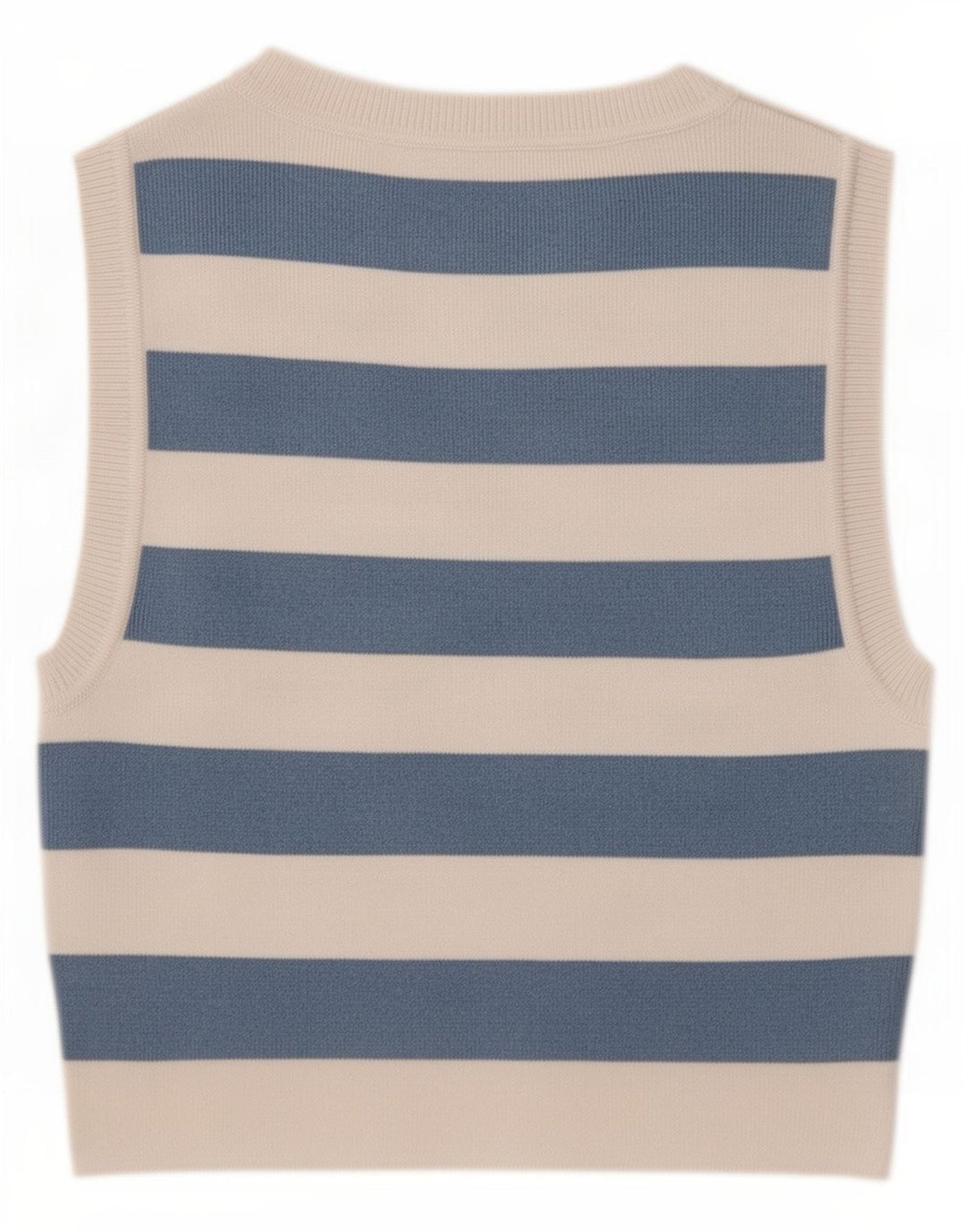 Canotta corta da donna Zara UK 12 a righe blu medio