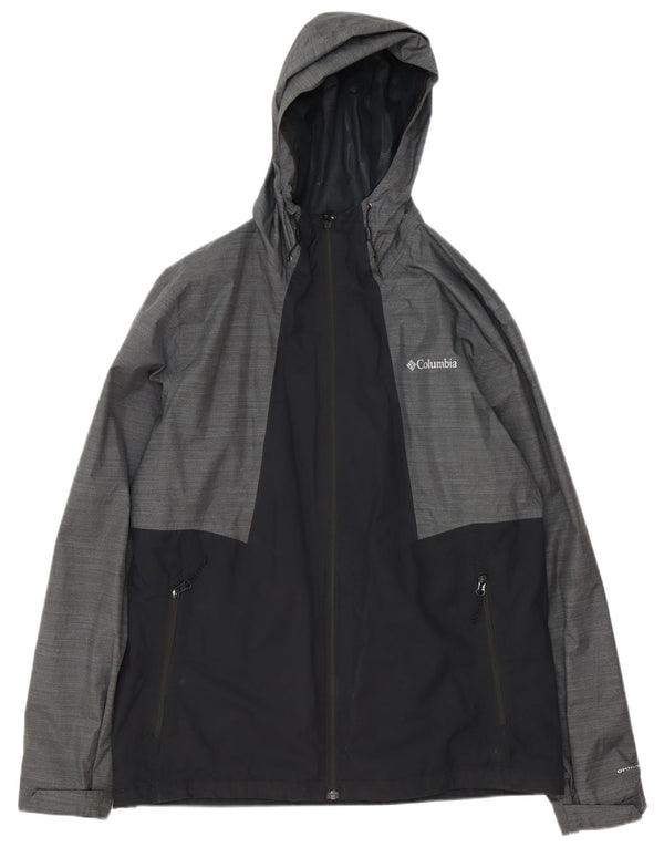 Giacca antipioggia da uomo Columbia Omni-Tech con cappuccio UK 40 Large Grey Colourblock