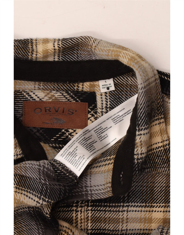 Camicia in flanella da uomo Orvis, cotone scozzese grande multicolore