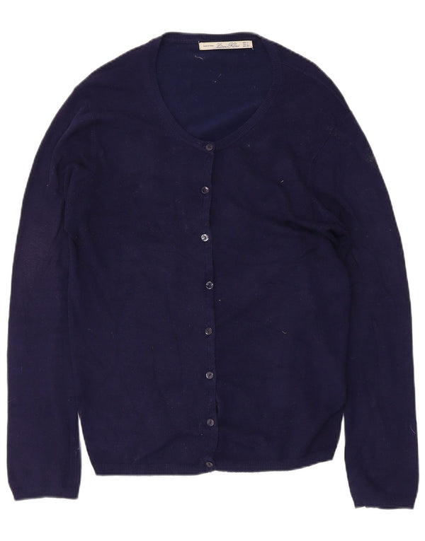 Maglione cardigan da donna Zara UK 14 grande blu navy