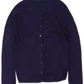 Maglione cardigan da donna Zara UK 14 grande blu navy