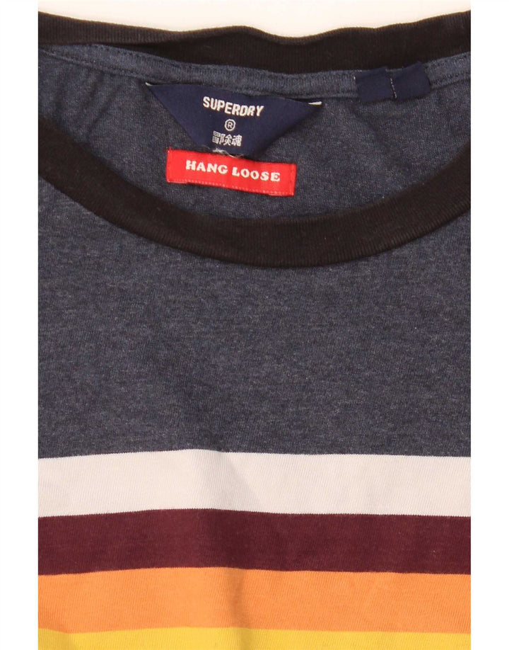T-shirt da uomo Superdry Top color block blu navy medio