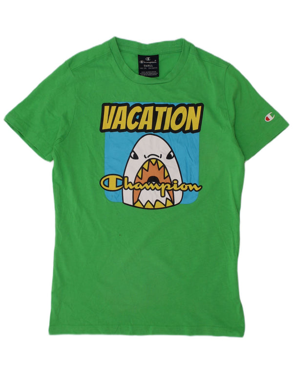 T-shirt grafica Champion da bambino, 7-8 anni, piccola, in cotone verde