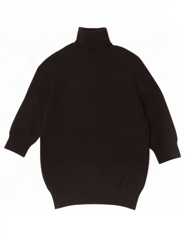 Maglione Zara da donna con collo alto e maniche a 3/4 UK 8 piccolo in viscosa nera