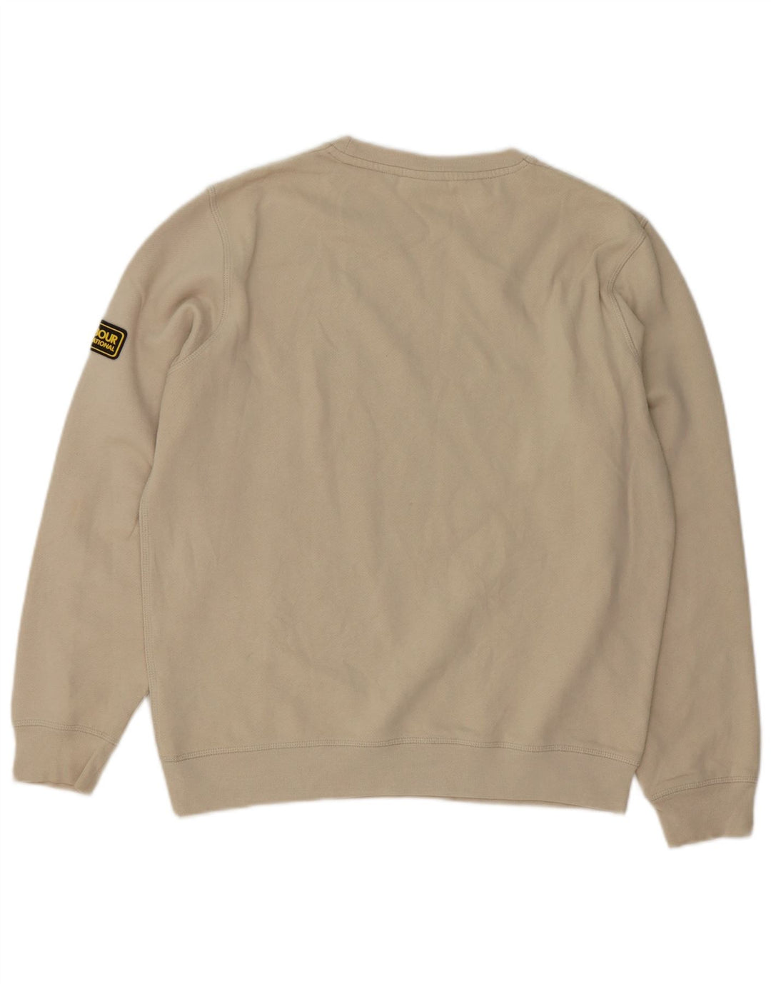 Barbour Uomo Felpa Maglione Cotone Beige Medio