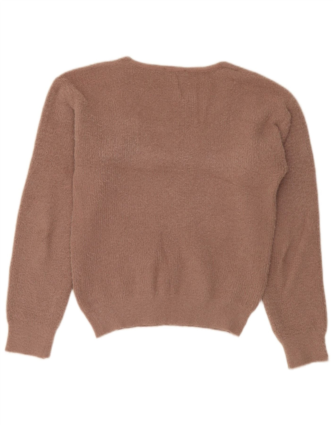 Maglione oversize con scollo a V da donna Zara UK 10 piccolo poliestere marrone