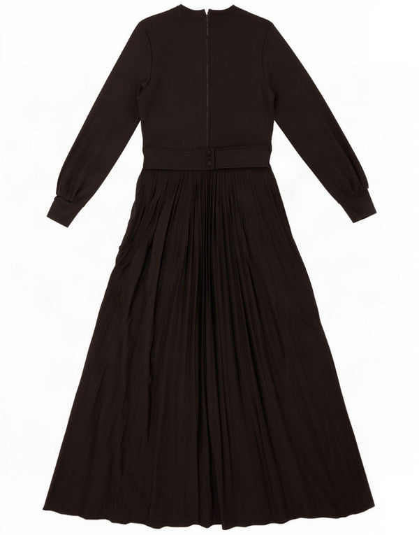 Vintage Womens Long Sleeve Maxi Dress IT 44 Medium Black