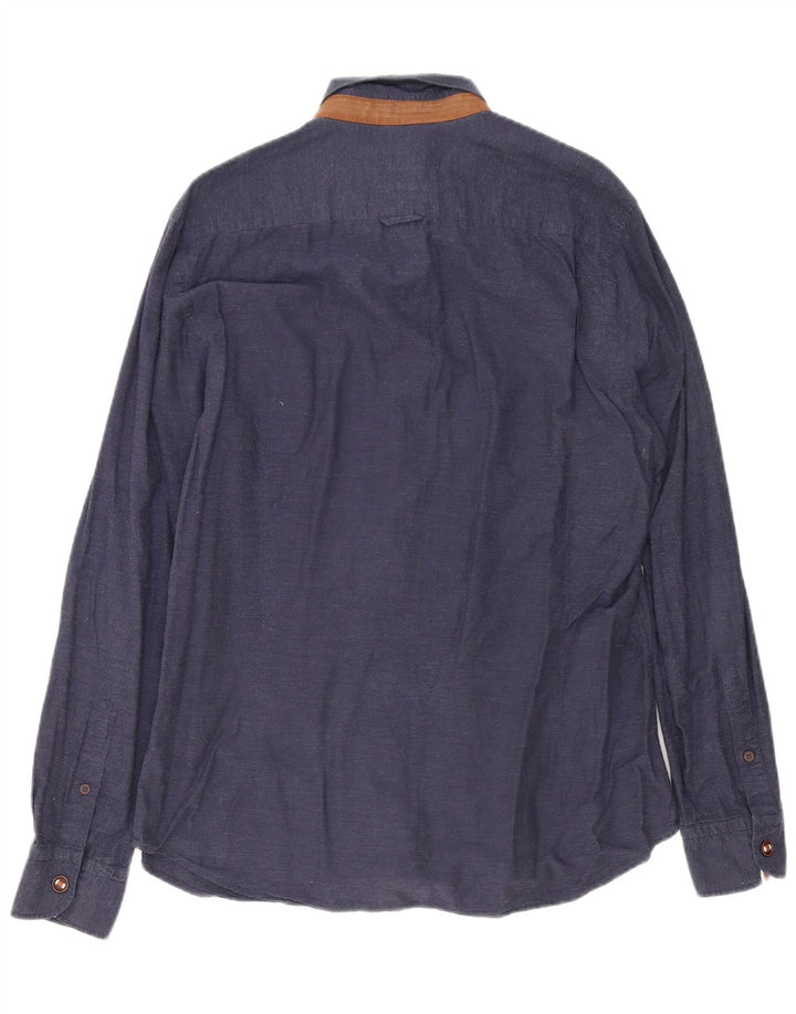 Camicia da uomo Massimo Dutti grande blu navy