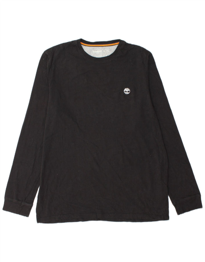 Timberland Maglia da uomo slim fit a maniche lunghe XL in cotone nero