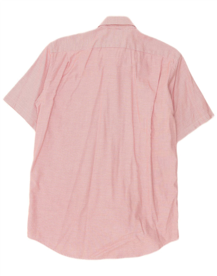 Camicia a maniche corte da uomo Lacoste taglia 40 cotone medio a quadri rossi
