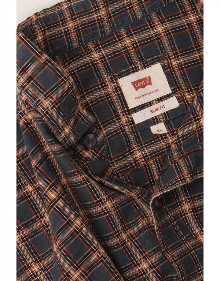 Camicia Levi's da uomo slim fit XL blu navy a quadri