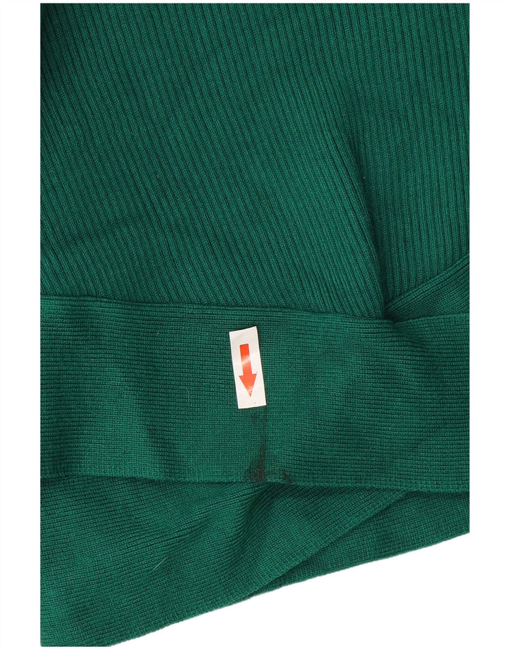 Top corto da donna Zara a maniche lunghe UK 12 viscosa verde medio