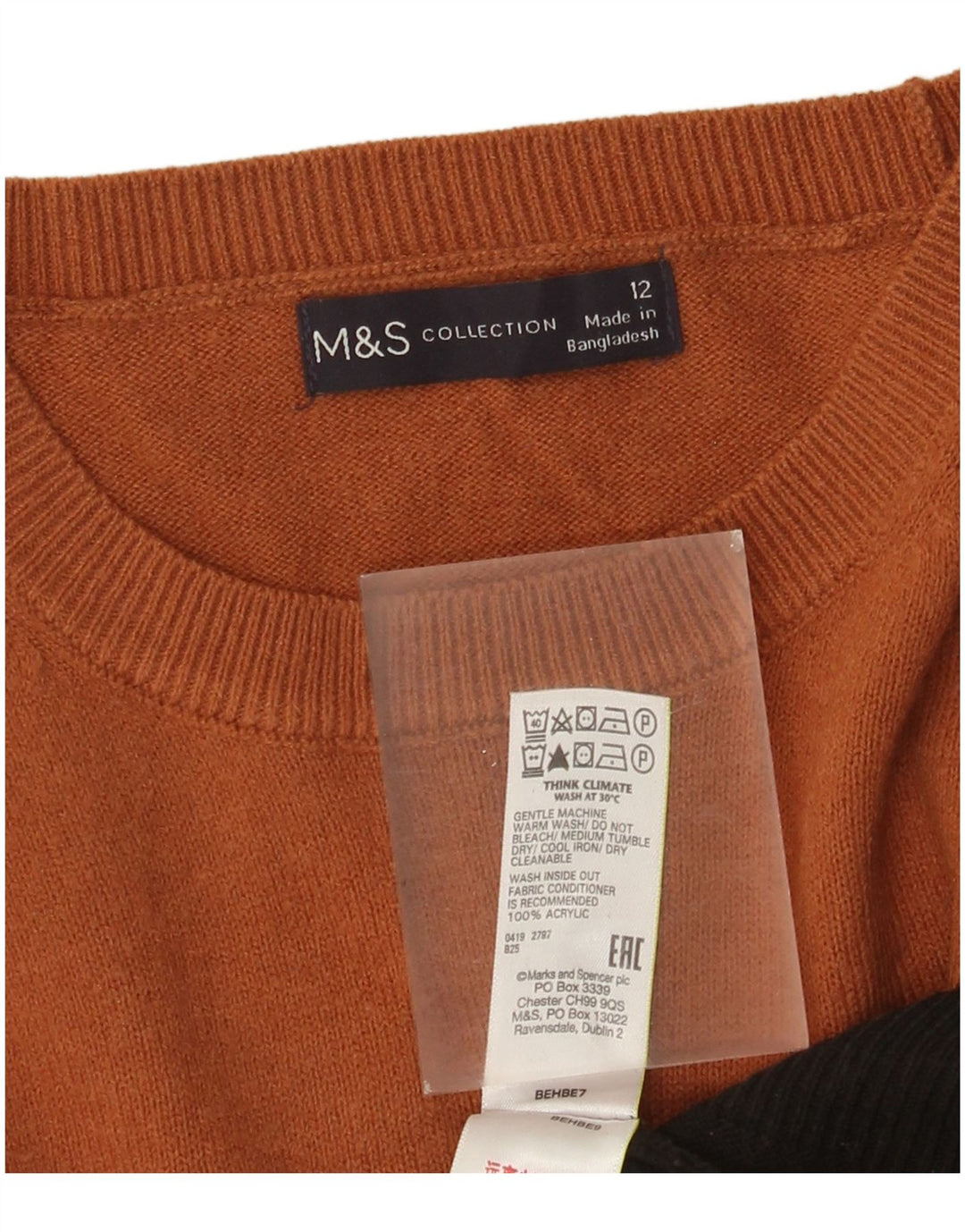 Maglione maglione con scollo a barca da donna Marks & Spencer UK 12 medio multicolore