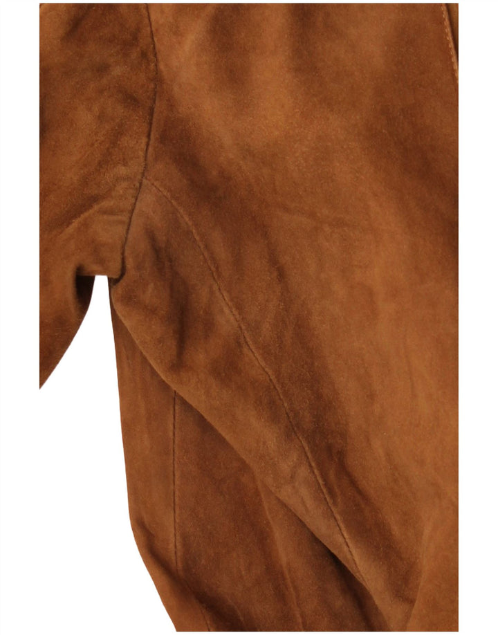Giacca vintage in pelle scamosciata da donna IT 52 2XL Pelle scamosciata marrone