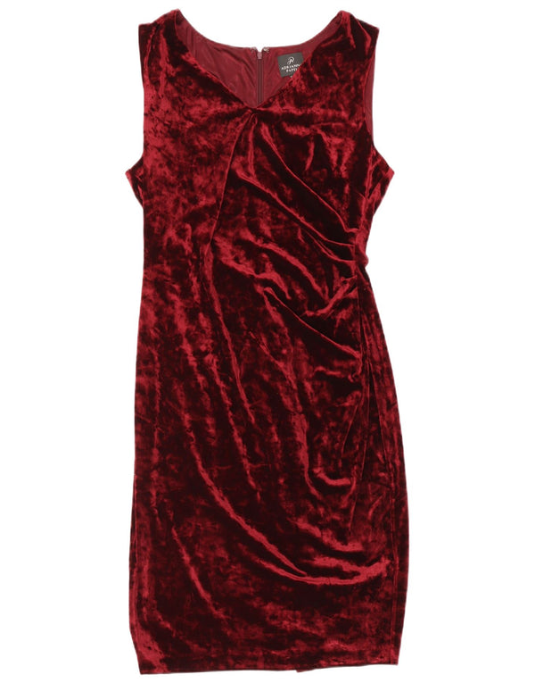 Adrianna Papell Abito tubino in velluto senza maniche da donna UK 16 Large Bordeaux