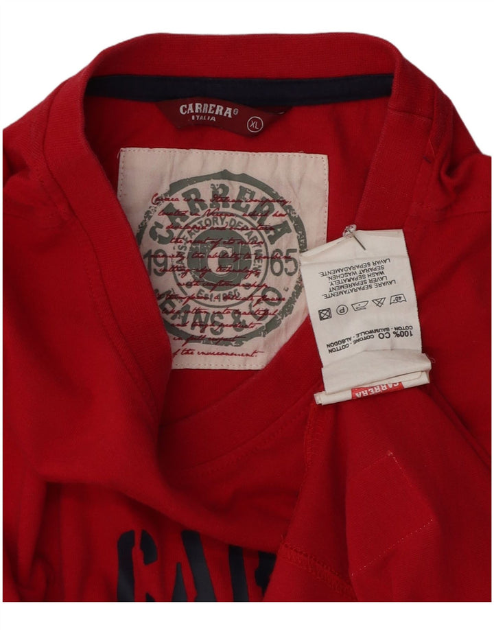 T-shirt grafica da uomo Carrera Top XL in cotone rosso