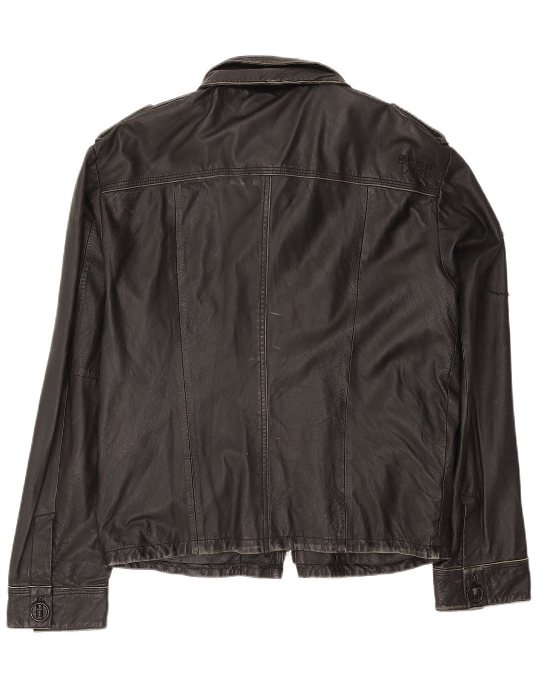 Giacca in pelle da uomo Superdry UK 42 XL in pelle nera
