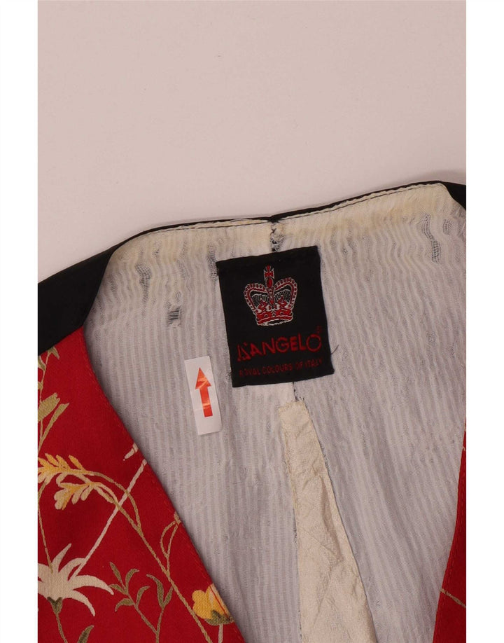 Gilet regolare da uomo vintage piccolo floreale rosso