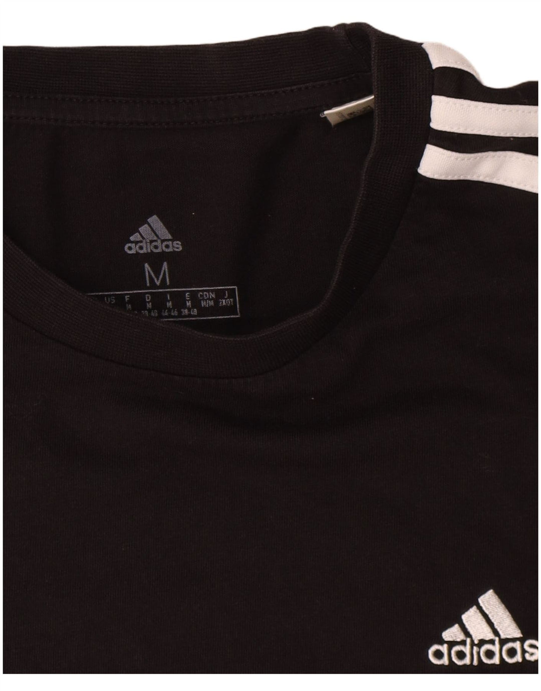T-shirt da donna Adidas Top UK 12/14 cotone nero medio