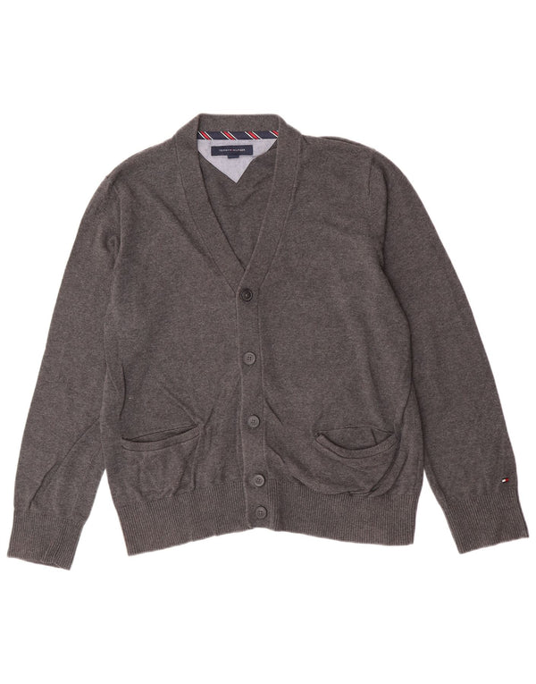 Maglione cardigan da uomo Tommy Hilfiger grande cotone grigio
