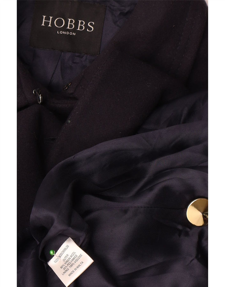 Cappotto doppiopetto da donna Hobbs UK 10 piccolo in lana vergine blu navy