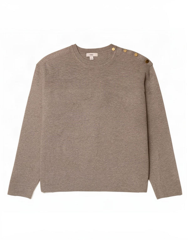 Maglione maglione girocollo oversize da donna Marks & Spencer UK 16 grande grigio