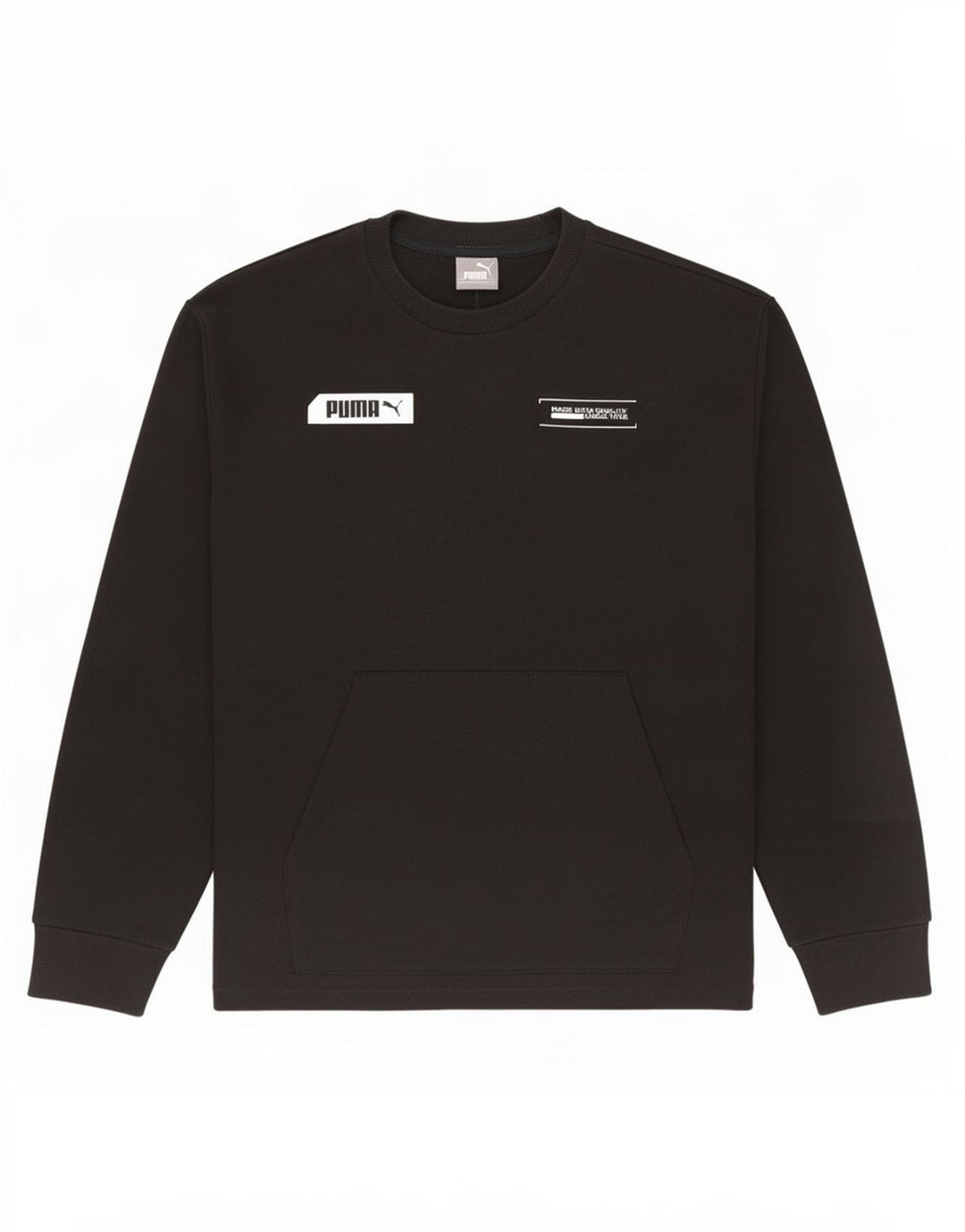 Felpa grafica da uomo Puma Maglione piccolo cotone nero