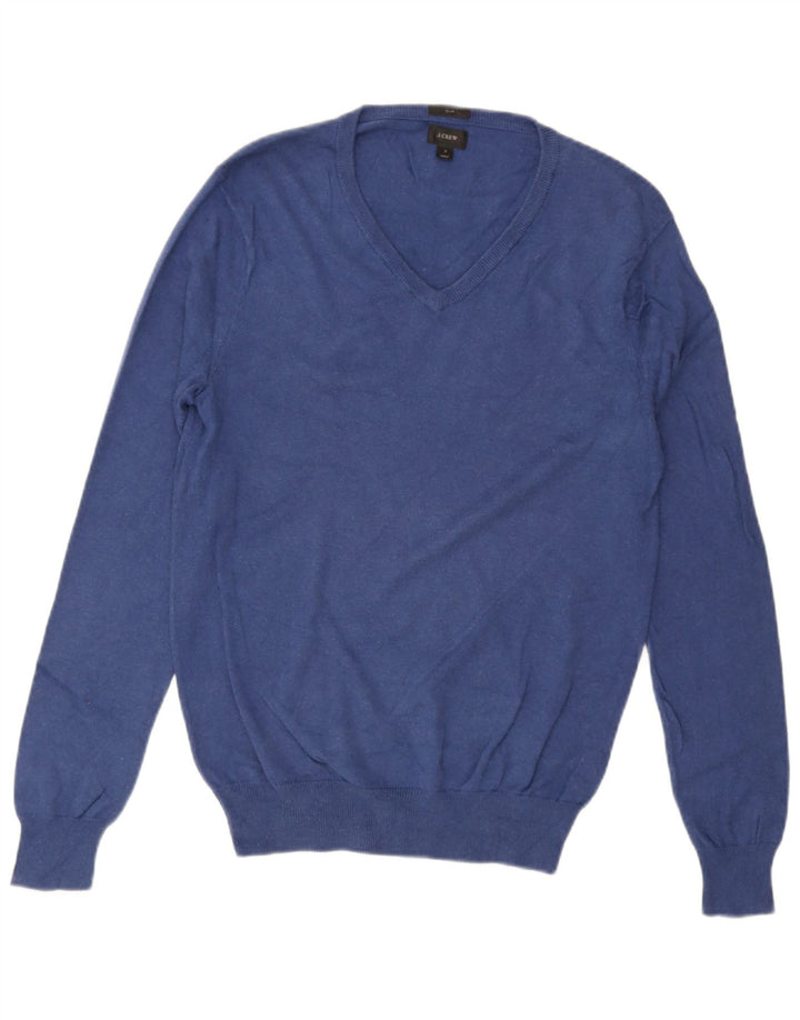J. Crew Maglione da uomo slim fit con scollo a V piccolo cotone blu