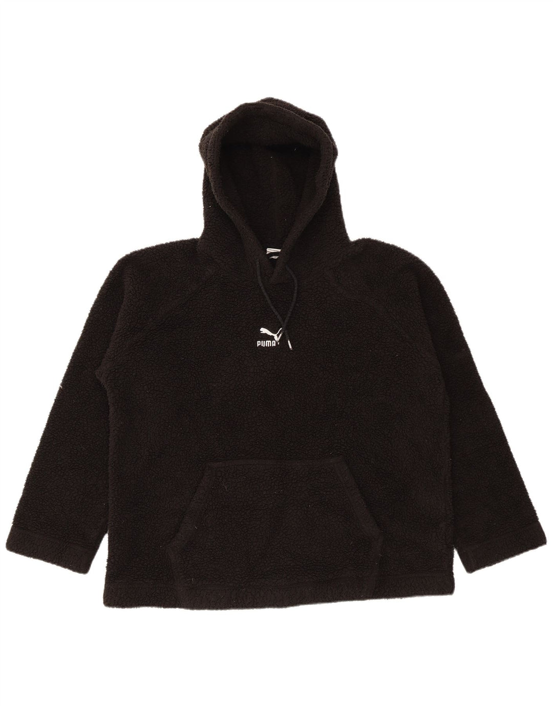 Maglione in pile con cappuccio Puma da uomo, poliestere nero medio