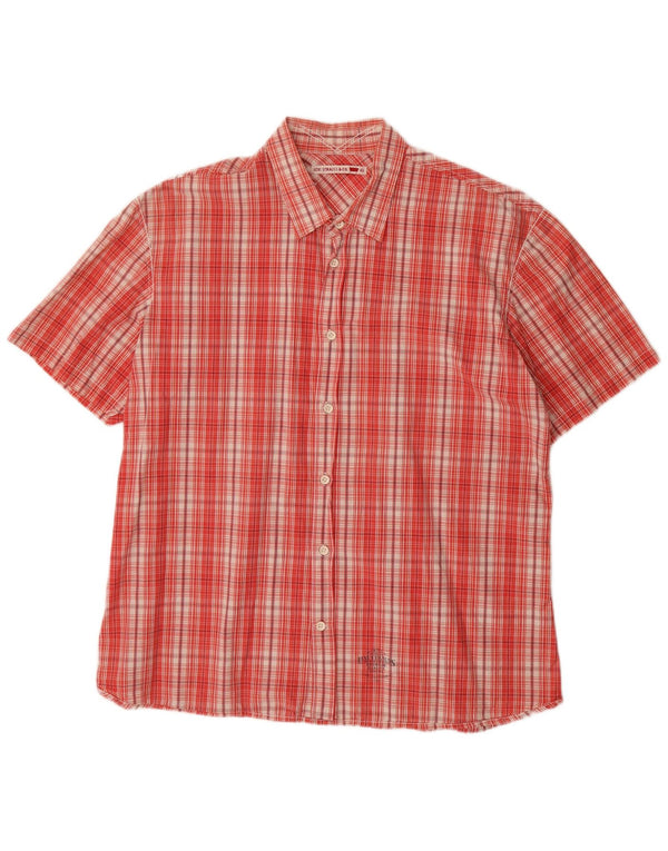 LEVI'S Camicia a maniche corte da uomo XL in cotone a quadri rossi