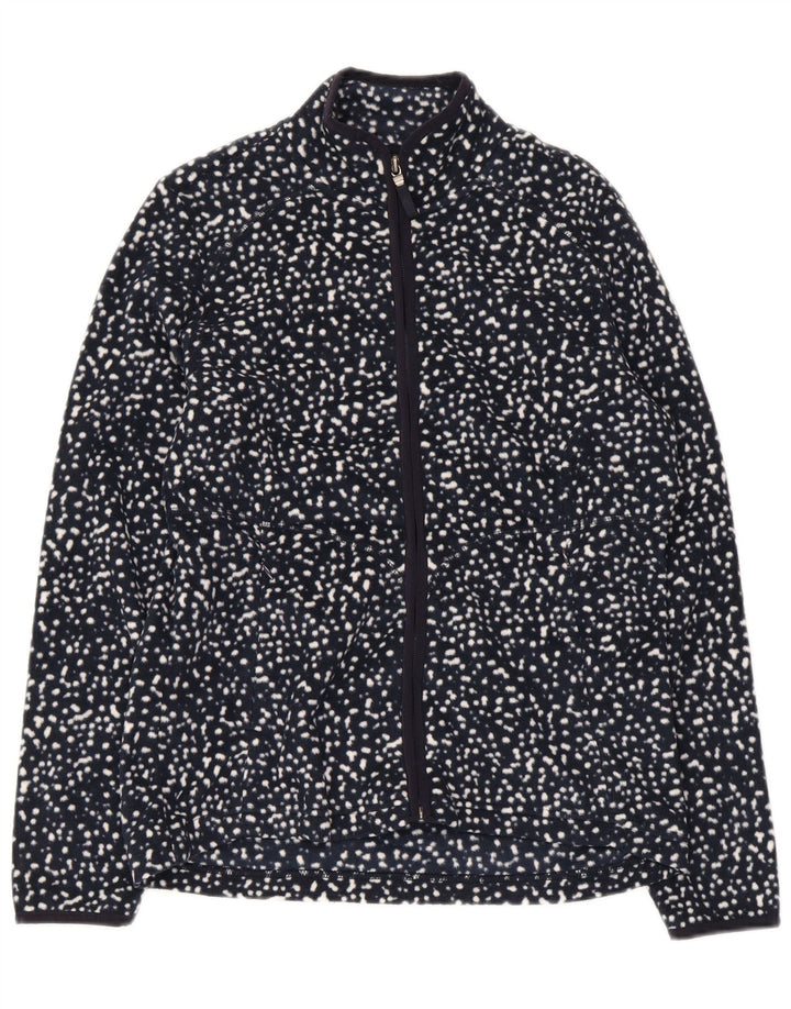 Giacca in pile da donna Marks & Spencer UK 12 medio blu navy maculato