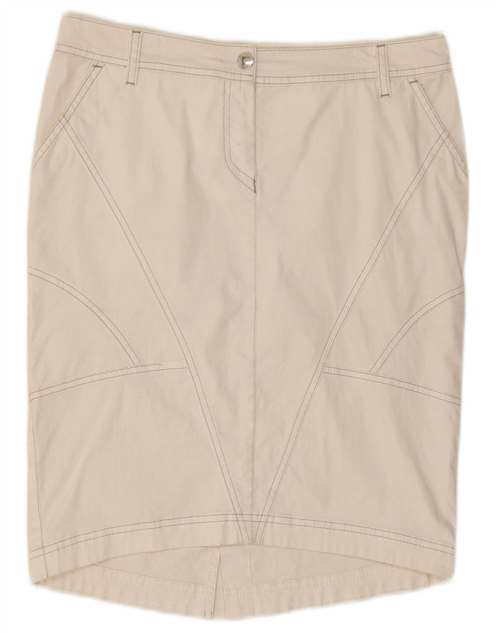 Gonna Tubino Donna Trussardi Jeans IT 44 Media W30 Cotone Bianco