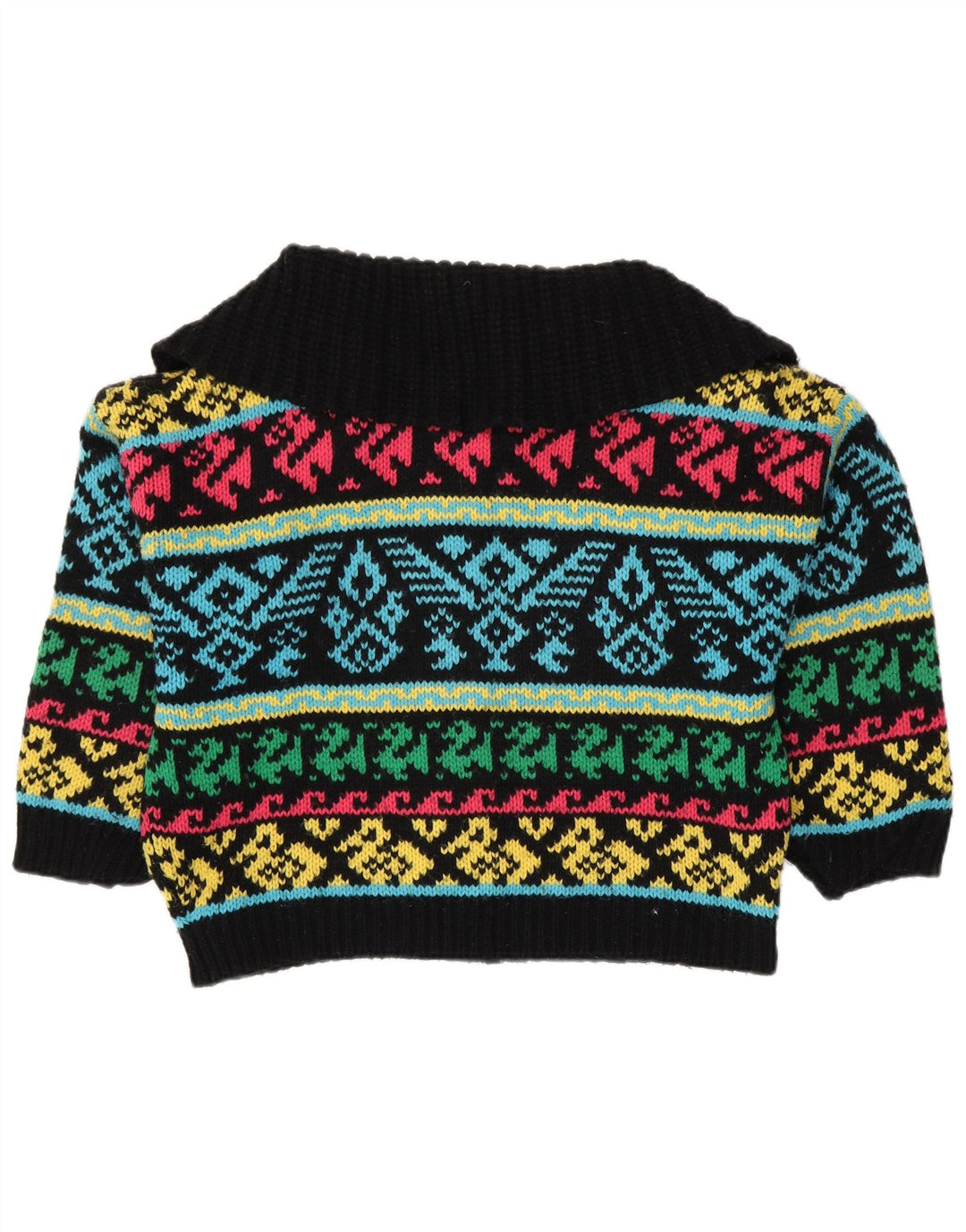 Maglione cardigan oversize da donna VINTAGE UK 16 grande multicolore