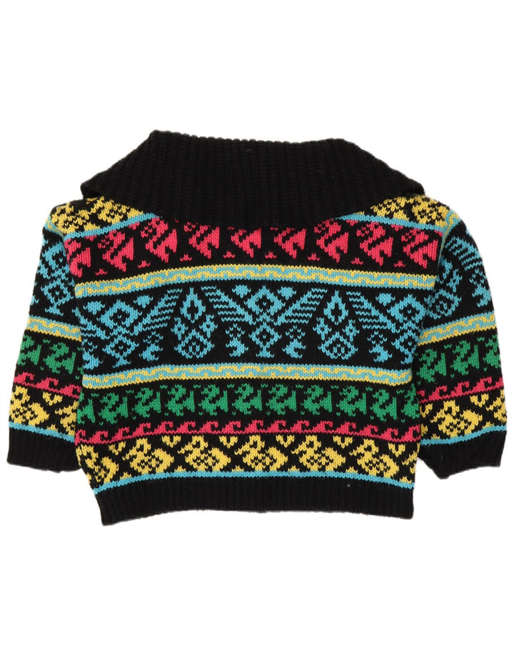 Maglione cardigan oversize da donna VINTAGE UK 16 grande multicolore