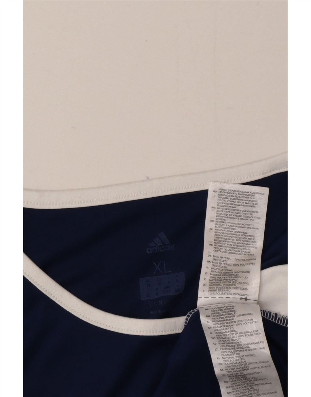 T-shirt Adidas Climalite da uomo Top XL Poliestere color block blu navy