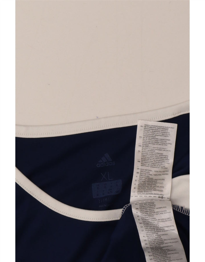 T-shirt Adidas Climalite da uomo Top XL Poliestere color block blu navy