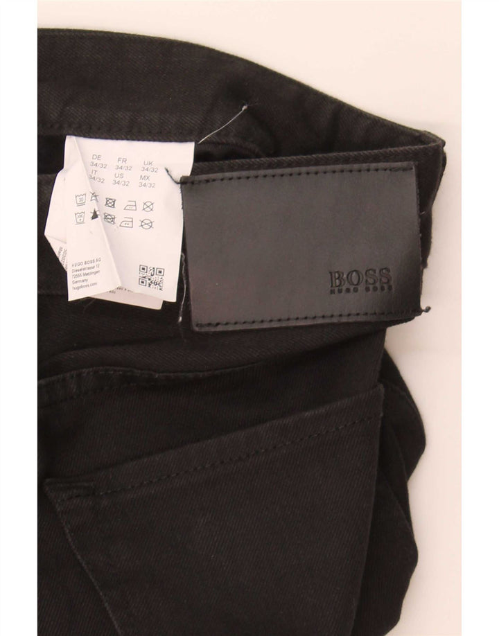 Jeans dritti da uomo Hugo Boss W34 L32 cotone nero
