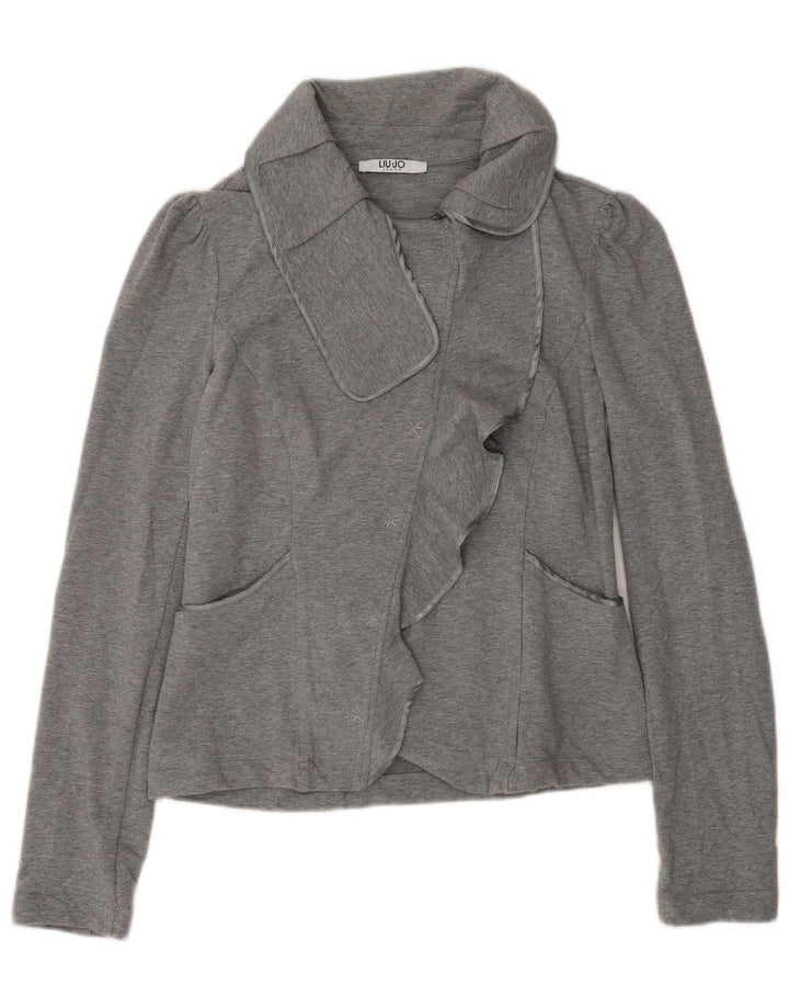Top cardigan da donna Liu Jo UK 12 Cotone grigio medio