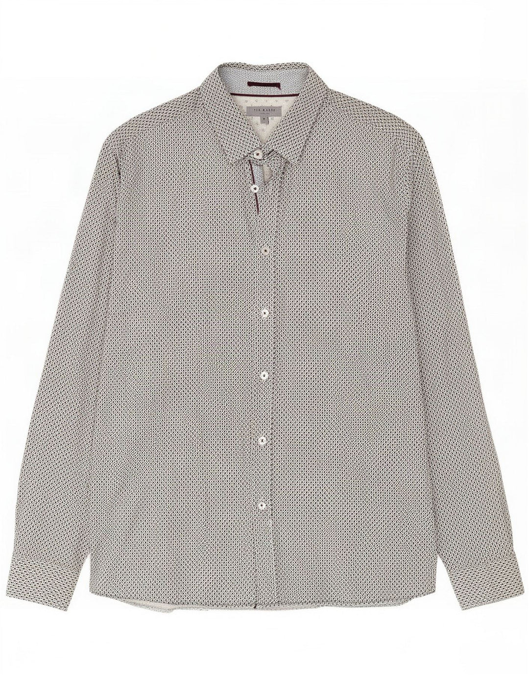 Camicia da uomo Ted Baker taglia 5 XL cotone geometrico nero