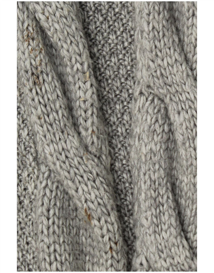 Maglione cardigan aperto a lunga linea da donna Zara UK 14 Grigio medio