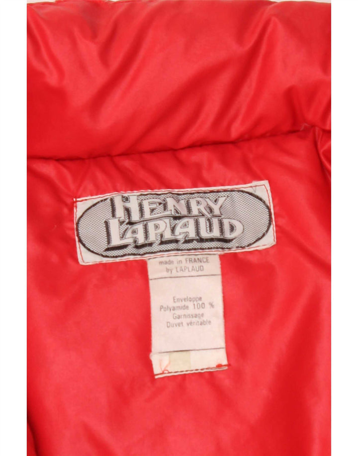 Giacca imbottita da uomo vintage UK 40 grande rossa in poliammide