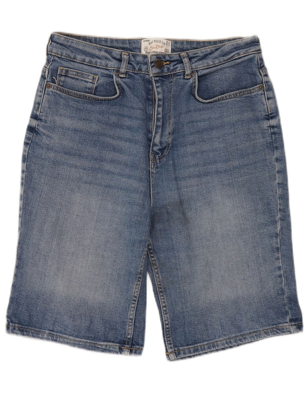 Pantaloncini di jeans Bermuda da donna Fat Face UK 14 Large W30 Cotone blu
