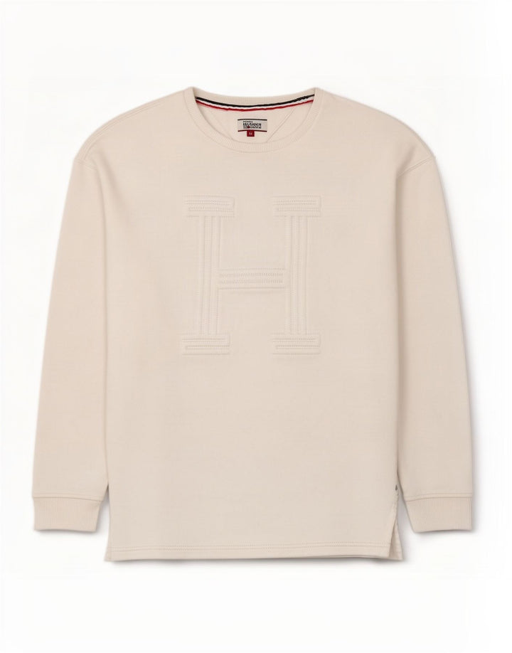 Felpa grafica da uomo Tommy Hilfiger Maglione cotone bianco medio