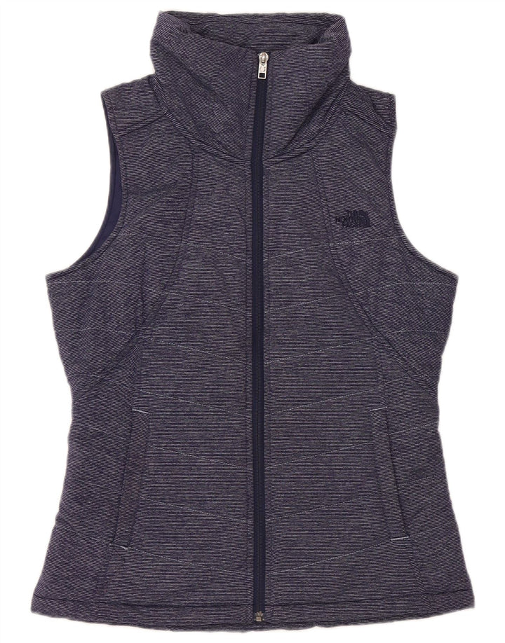 THE NORTH FACE Gilet imbottito da donna UK 14 medio blu navy gessato